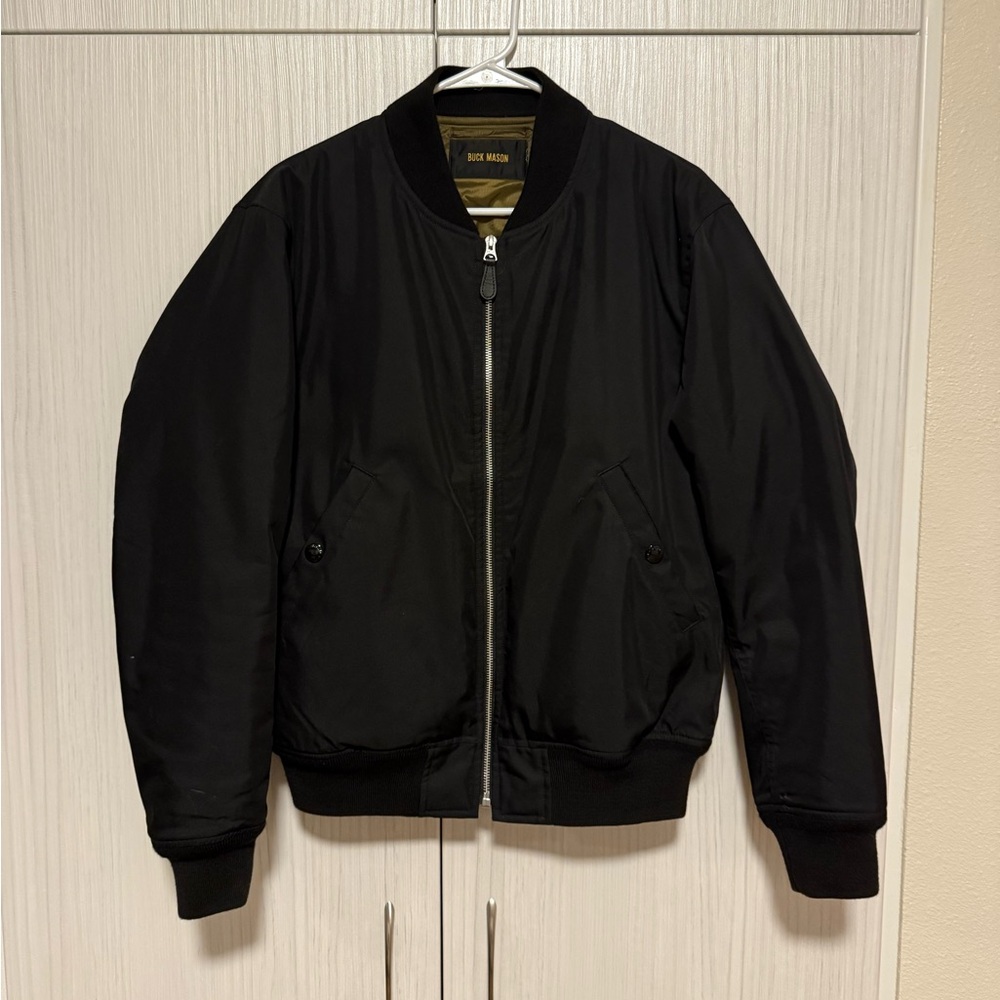Buck Mason Midnight Black Bomber Jacket